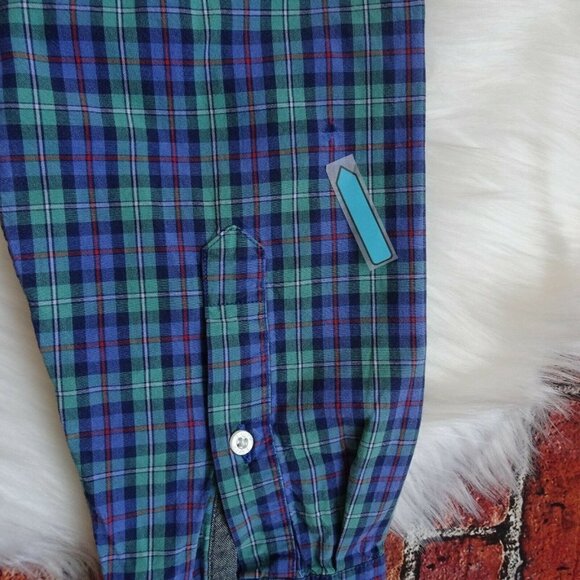 J. Crew Men's Button Down Shirt Top Long Sleeves Green Blue Multicolor Plaid S - Picture 11 of 12